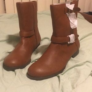 Midi Ankle Faux leather  boots